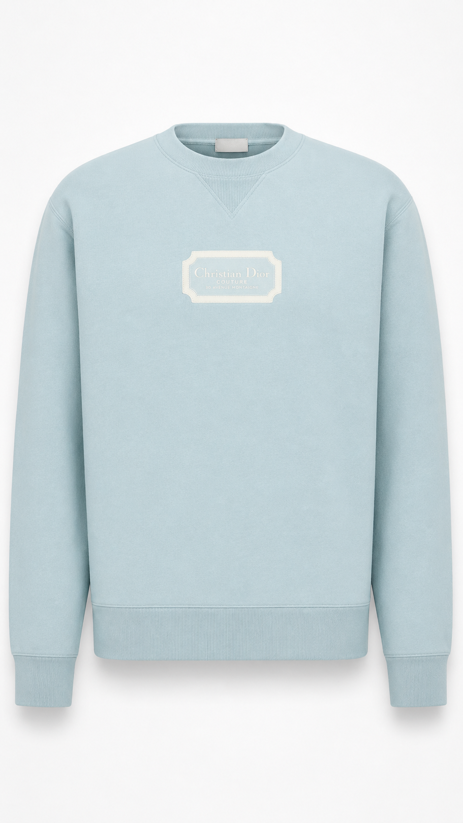 Dior Dusty Blue Framed Logo Crewneck Sweater 