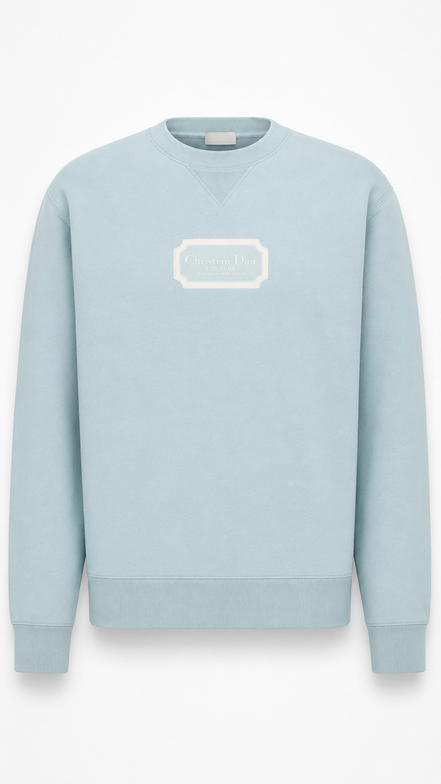 Dior Dusty Blue Framed Logo Crewneck Sweater "Unworn"
