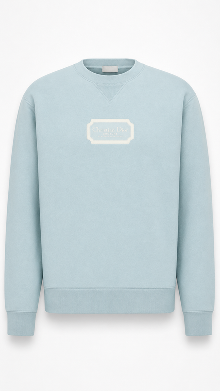 Dior Dusty Blue Framed Logo Crewneck Sweater "Unworn"