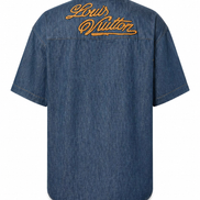 Louis Vuitton Indigo Short-Sleeved Cotton Chambray Shirt 