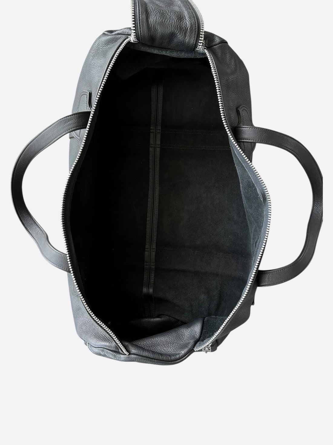 Chrome Hearts Black Leather Duffel Bag 