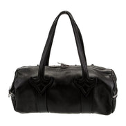 Chrome Hearts Black Leather Duffel Bag 