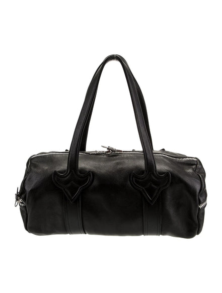 Chrome Hearts Black Leather Duffel Bag "Pre-Loved"