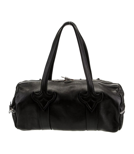 Chrome Hearts Black Leather Duffel Bag "Pre-Loved"