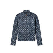 Louis Vuitton Blue Pointillism Monogram Workwear Jacket Size 50 