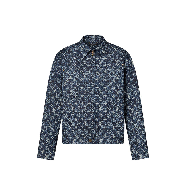 Louis Vuitton Blue Pointillism Monogram Workwear Jacket Size 50 "Pre-Loved"