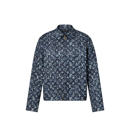 Louis Vuitton Blue Pointillism Monogram Workwear Jacket Size 50 "Pre-Loved"