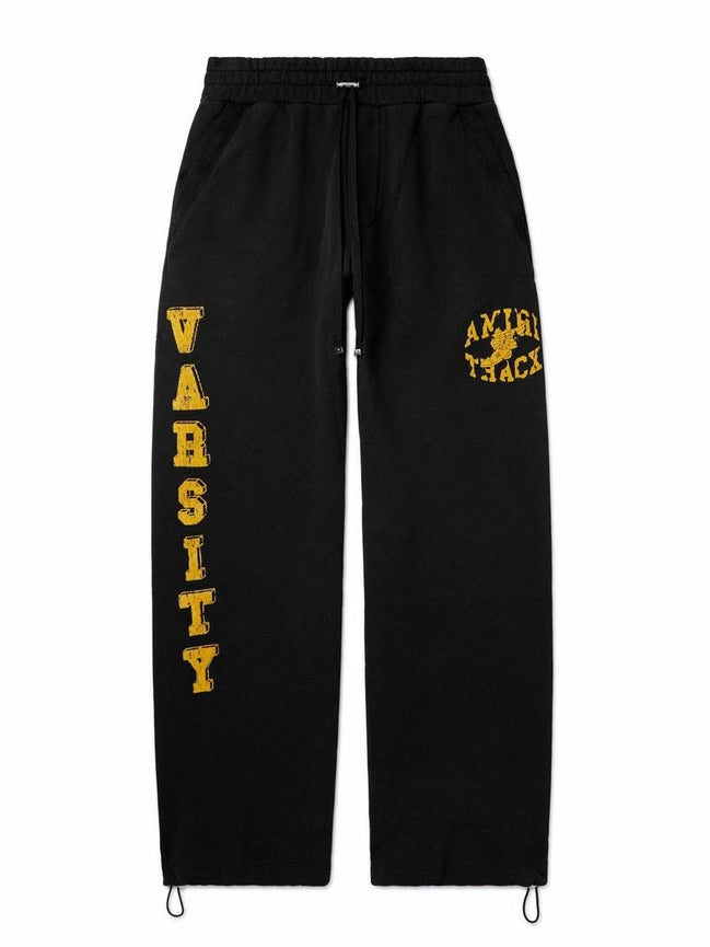 Amiri Black & Yellow Varsity Logo Sweatpants "Pre-Loved"