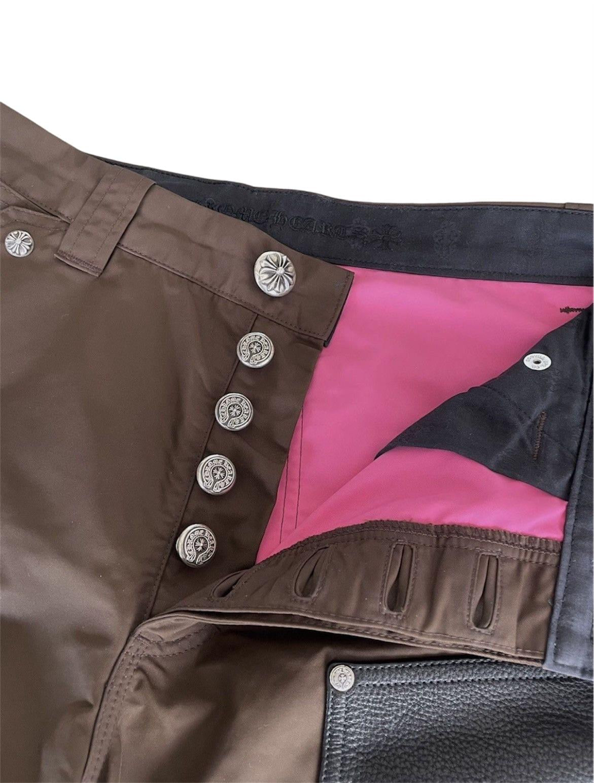 Chrome Hearts Brown Nylon & Leather Carpenter Shorts Size 32 