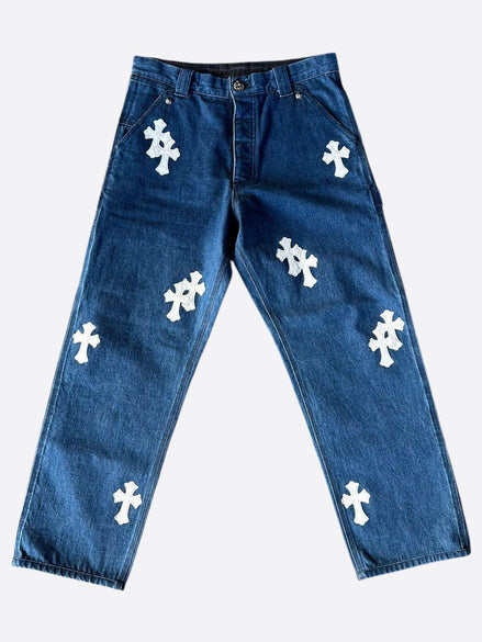 Chrome Hearts Jeans Blue & White Cross Size 34 "Pre-Loved"