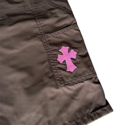 Chrome Hearts Brown Nylon & Leather Carpenter Shorts Size 32 