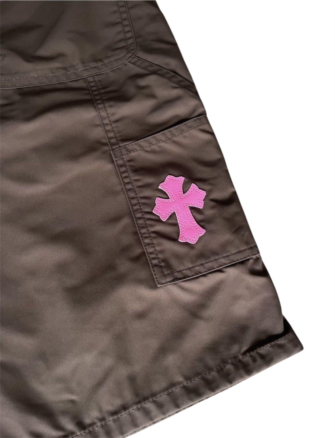 Chrome Hearts Brown Nylon & Leather Carpenter Shorts Size 32 