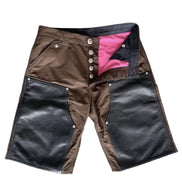 Chrome Hearts Brown Nylon & Leather Carpenter Shorts Size 32 