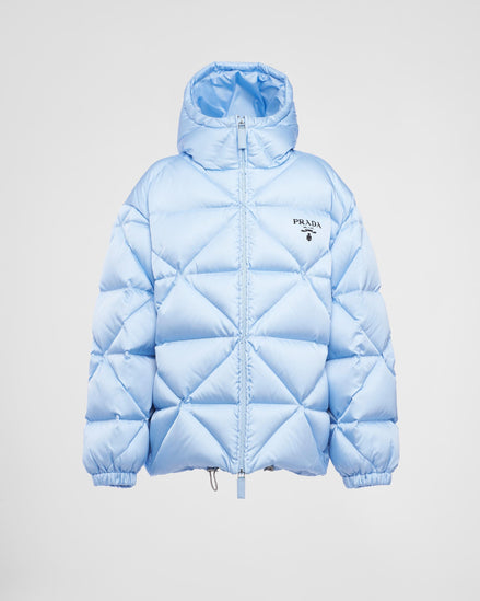 Prada Blue Women’s Re-Nylon Puffer Jacket Size 8 "Never Owned"