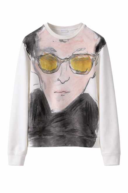 Moncler Face Sketch Portrait Graphic Sweatshirt (Pre-Loved)