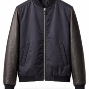 Prada Re-Nylon & Nappa Leather Mixed Media Bomber Jacket (Pre-Loved)