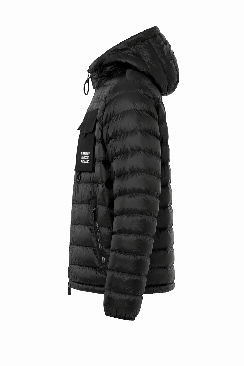 Burberry London England Black Logo Appliqué Down Jacket 