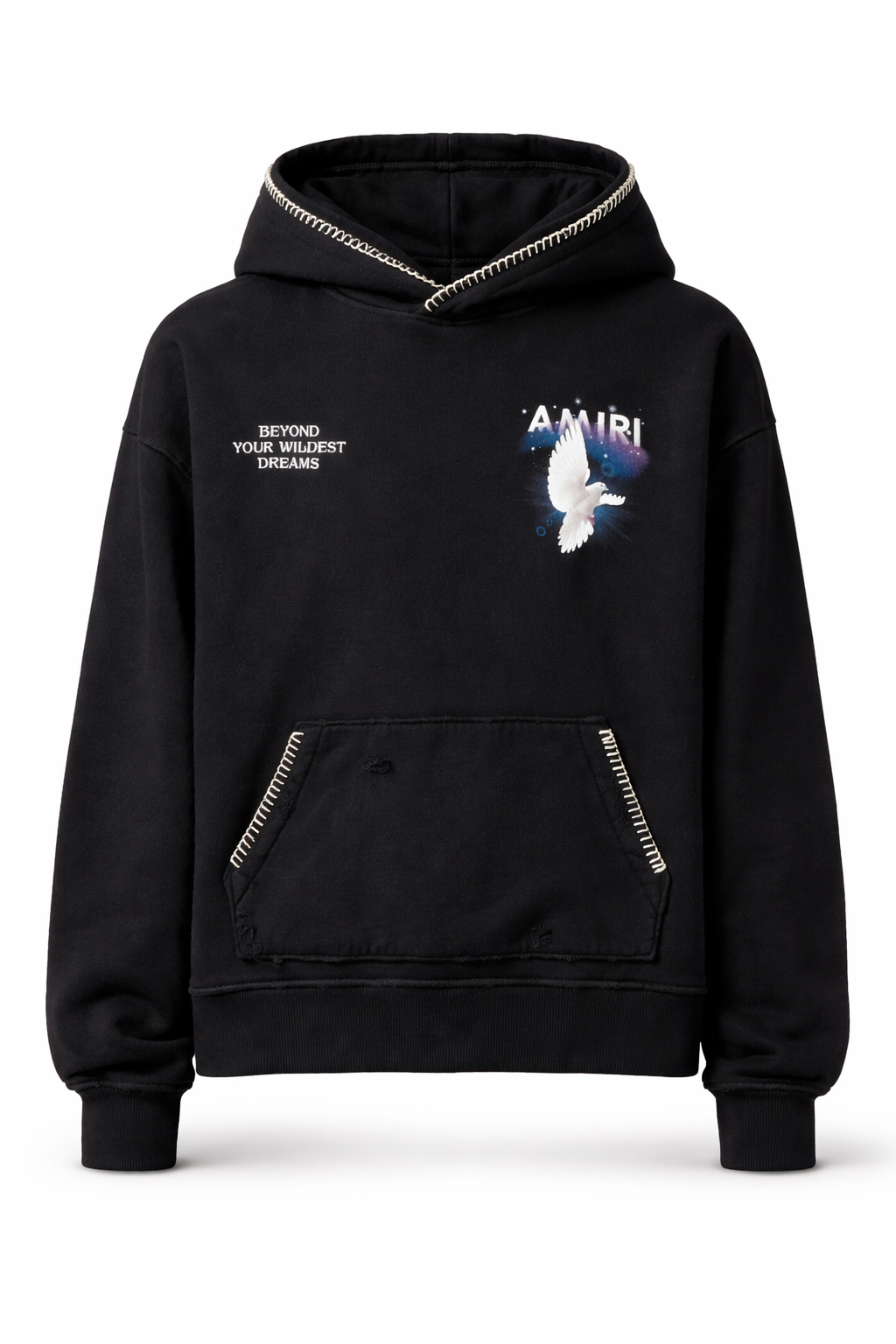 Amiri Vintage Black Dove Whipstitch Hoodie (Pre-Loved)