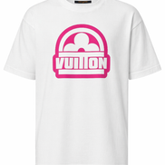 Louis Vuitton White and Pink Intarsia Flower Graphic T-Shirt 