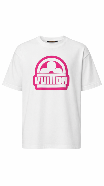 Louis Vuitton White and Pink Intarsia Flower Graphic T-Shirt "Unworn"