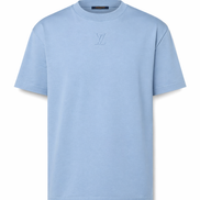 Louis Vuitton Sky Blue Embossed LV Cotton T-Shirt 