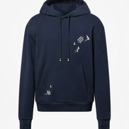 Louis Vuitton Navy Blue Sailboat Embroidery Hoodie 