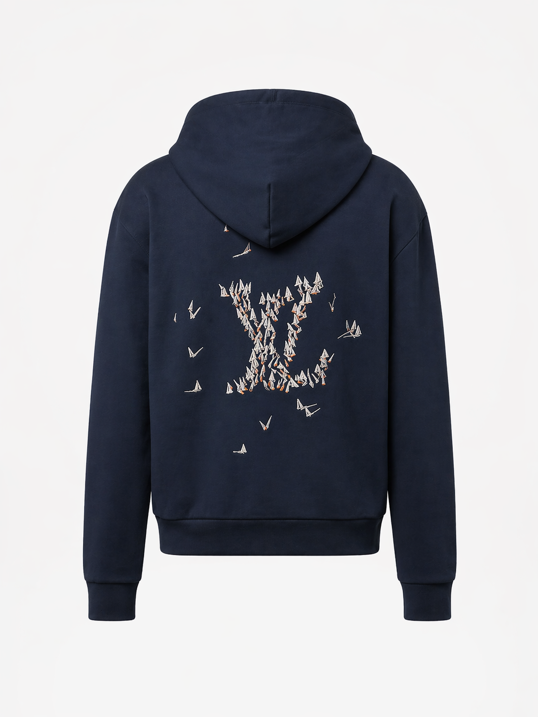 Louis Vuitton Navy Blue Sailboat Embroidery Hoodie 