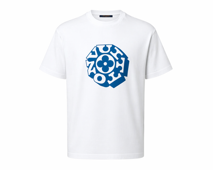 Louis Vuitton White and Blue Signature Graphic T-Shirt "Unworn"