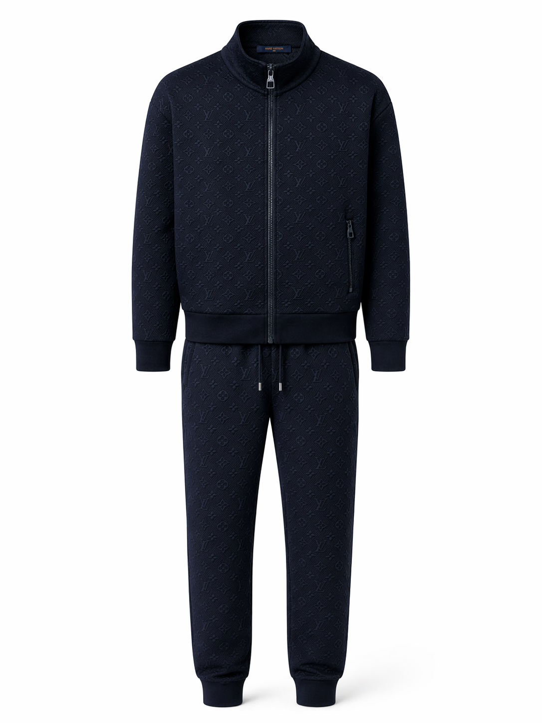 Louis Vuitton Navy Blue Embossed Monogram Tracksuit 
