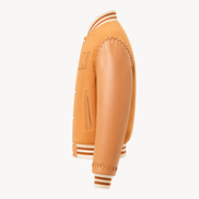 Louis Vuitton Limited Edition Tan Leather VIA Varsity Jacket 