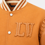 Louis Vuitton Limited Edition Tan Leather VIA Varsity Jacket 