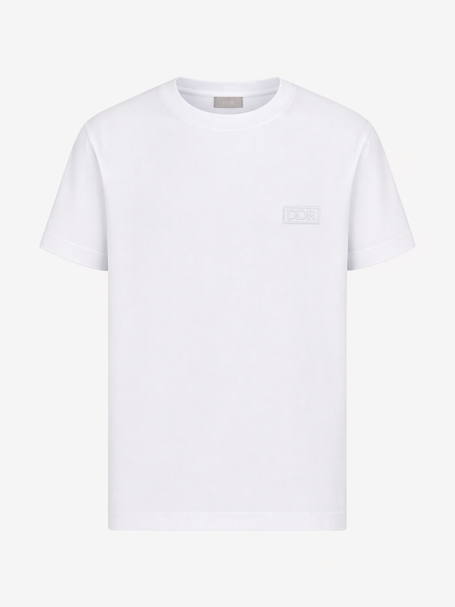 Dior White Framed Logo Cotton T-Shirt "Unworn"