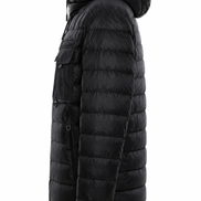 Burberry Black Logo-Pocket Hooded Puffer Jacket 