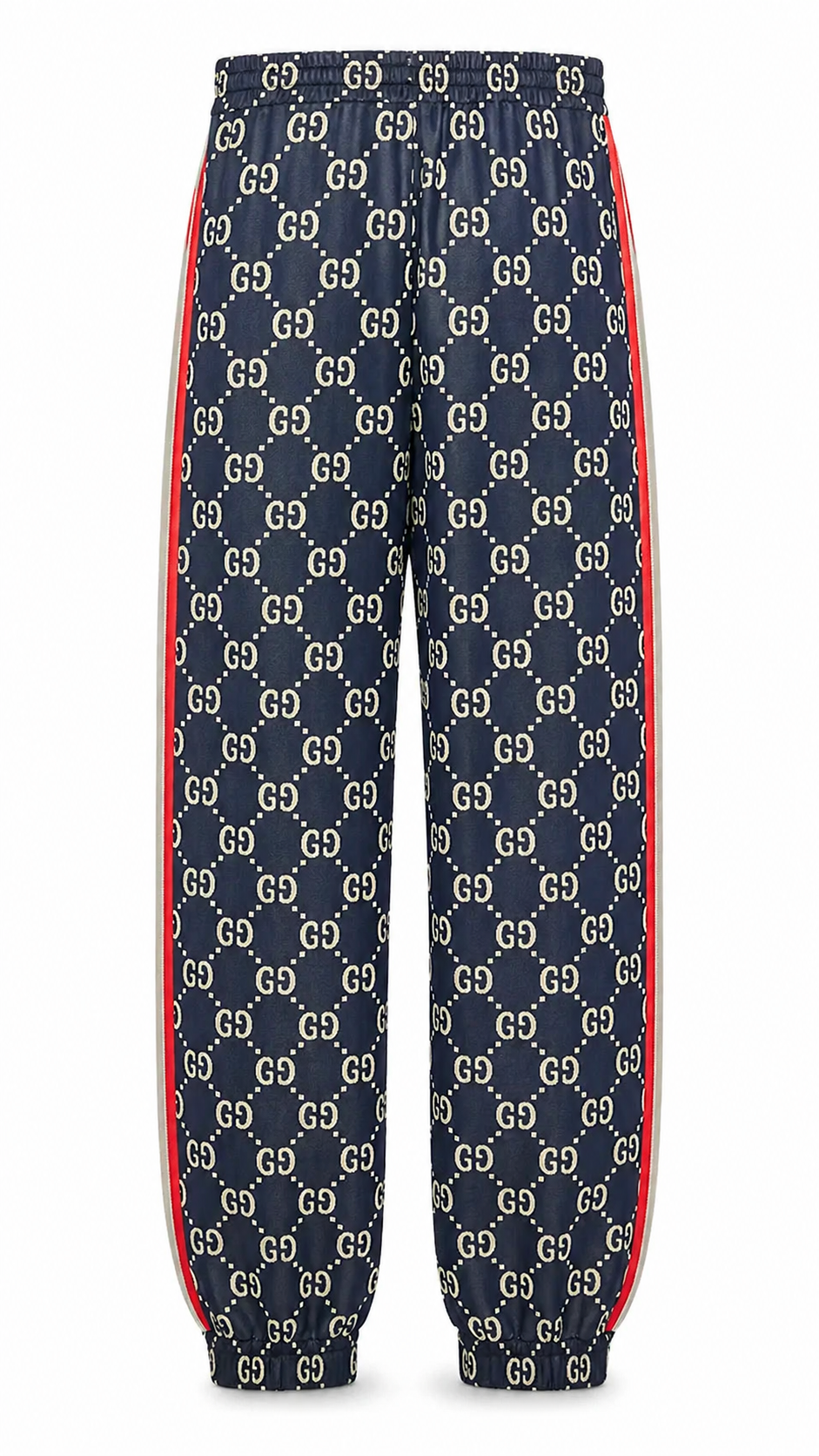Gucci Navy GG Jacquard Striped Jogging Pants 
