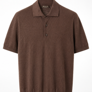 Loro Piana Brown Ice Wish Knit Polo Shirt 