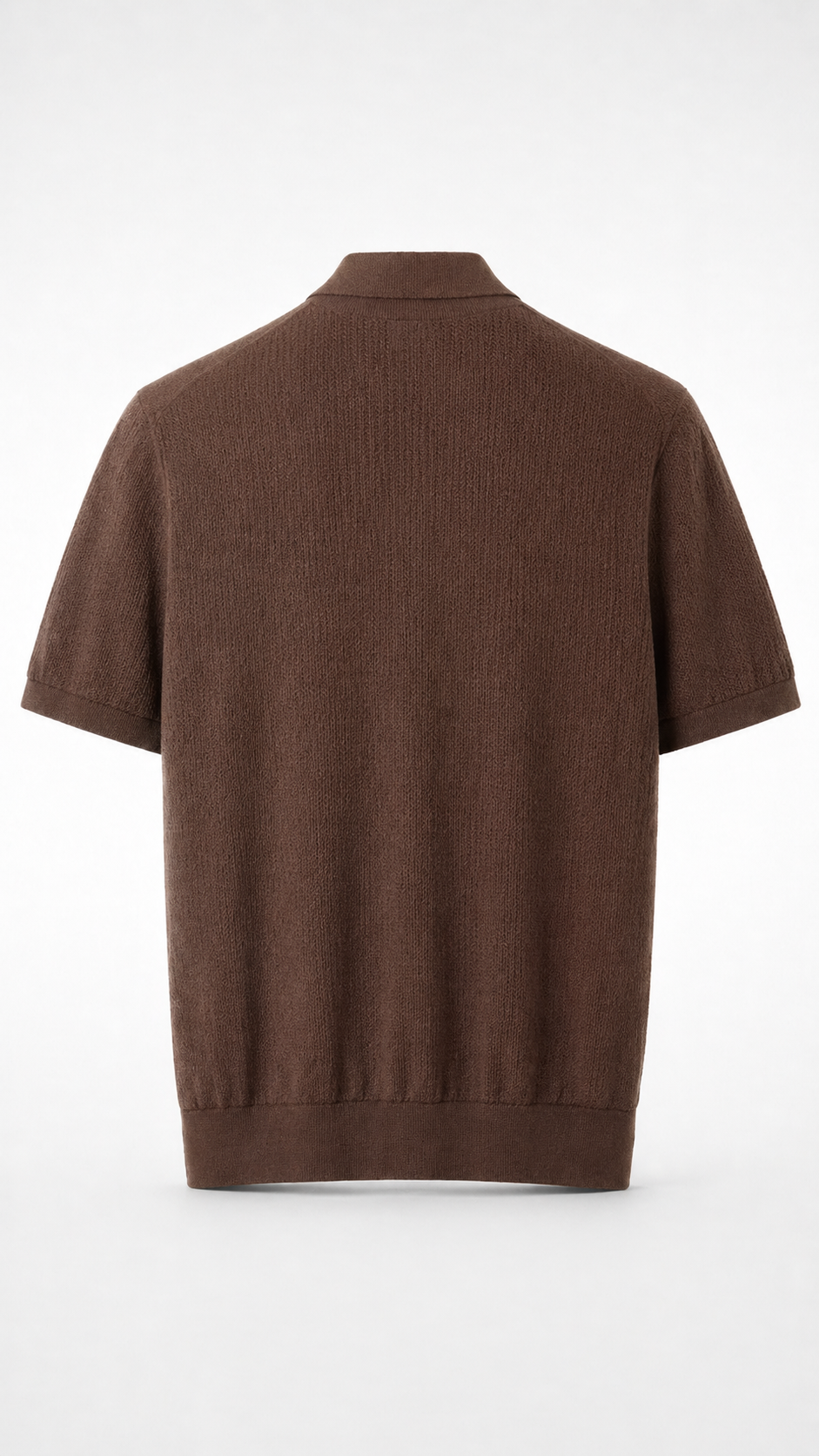 Loro Piana Brown Ice Wish Knit Polo Shirt 