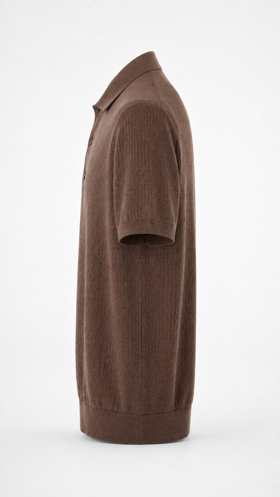 Loro Piana Brown Ice Wish Knit Polo Shirt 