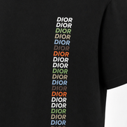 Dior Black Stacked Multi-Color Logo T-Shirt 