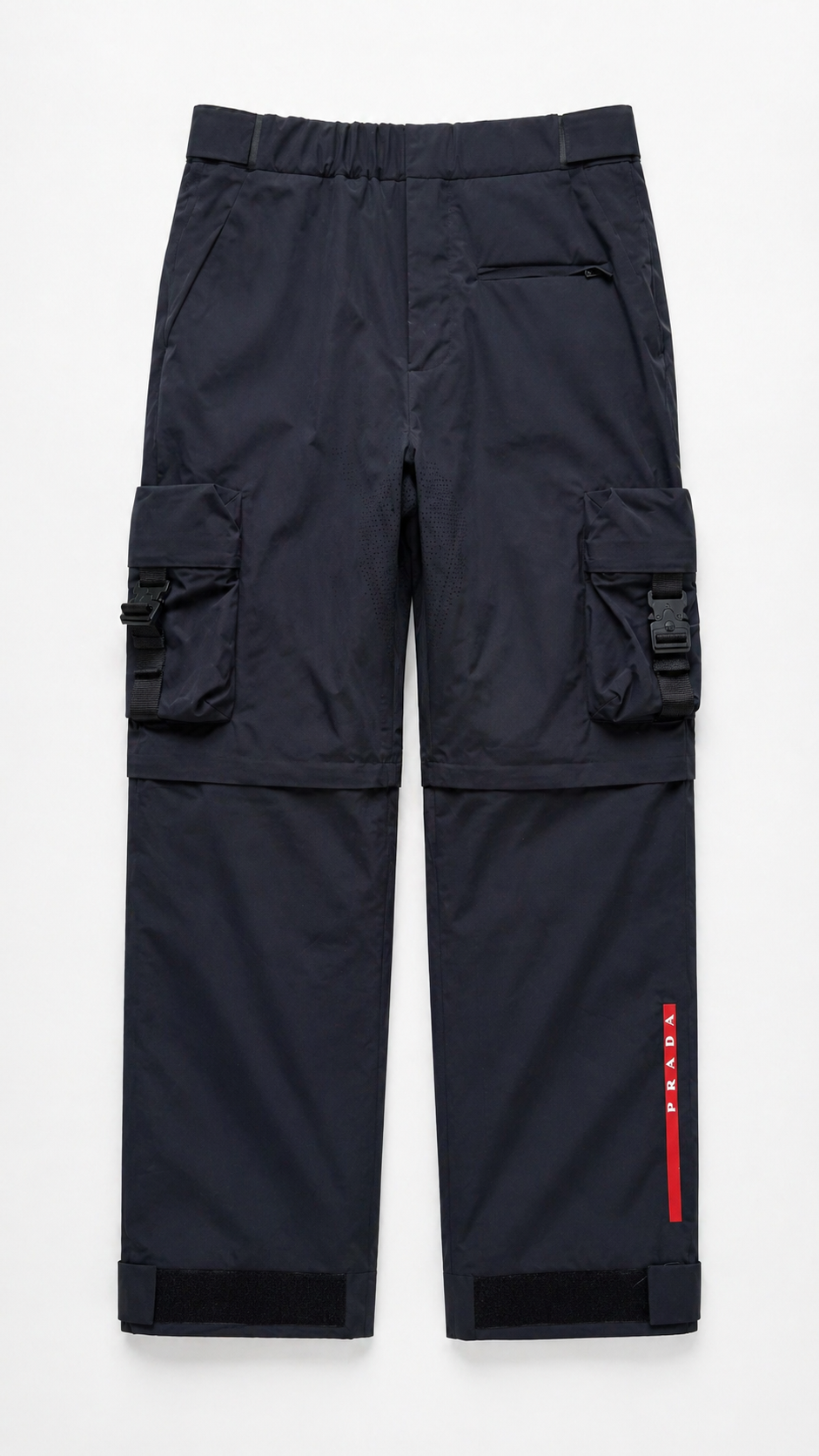 Prada Linea Rossa Black Technical Convertible Cargo Pants 