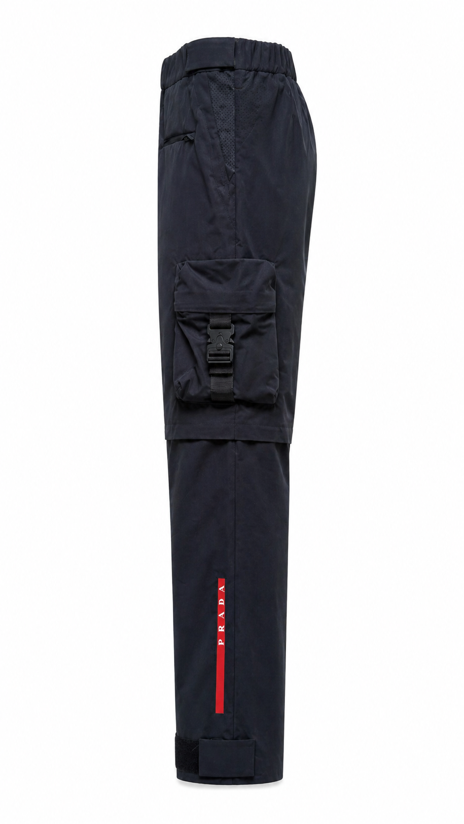 Prada Linea Rossa Black Technical Convertible Cargo Pants 