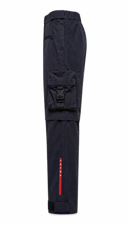 Prada Linea Rossa Black Technical Convertible Cargo Pants "Unworn"
