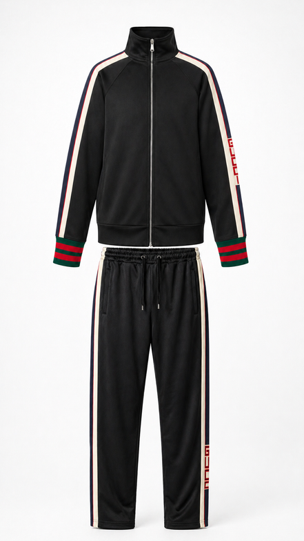 Gucci Black Technical Jersey Logo Tracksuit "Unworn"