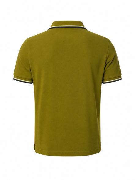 Prada Olive Green Contrast Trim Logo Polo Shirt "Unworn"