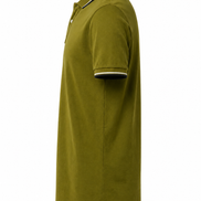 Prada Olive Green Contrast Trim Logo Polo Shirt 