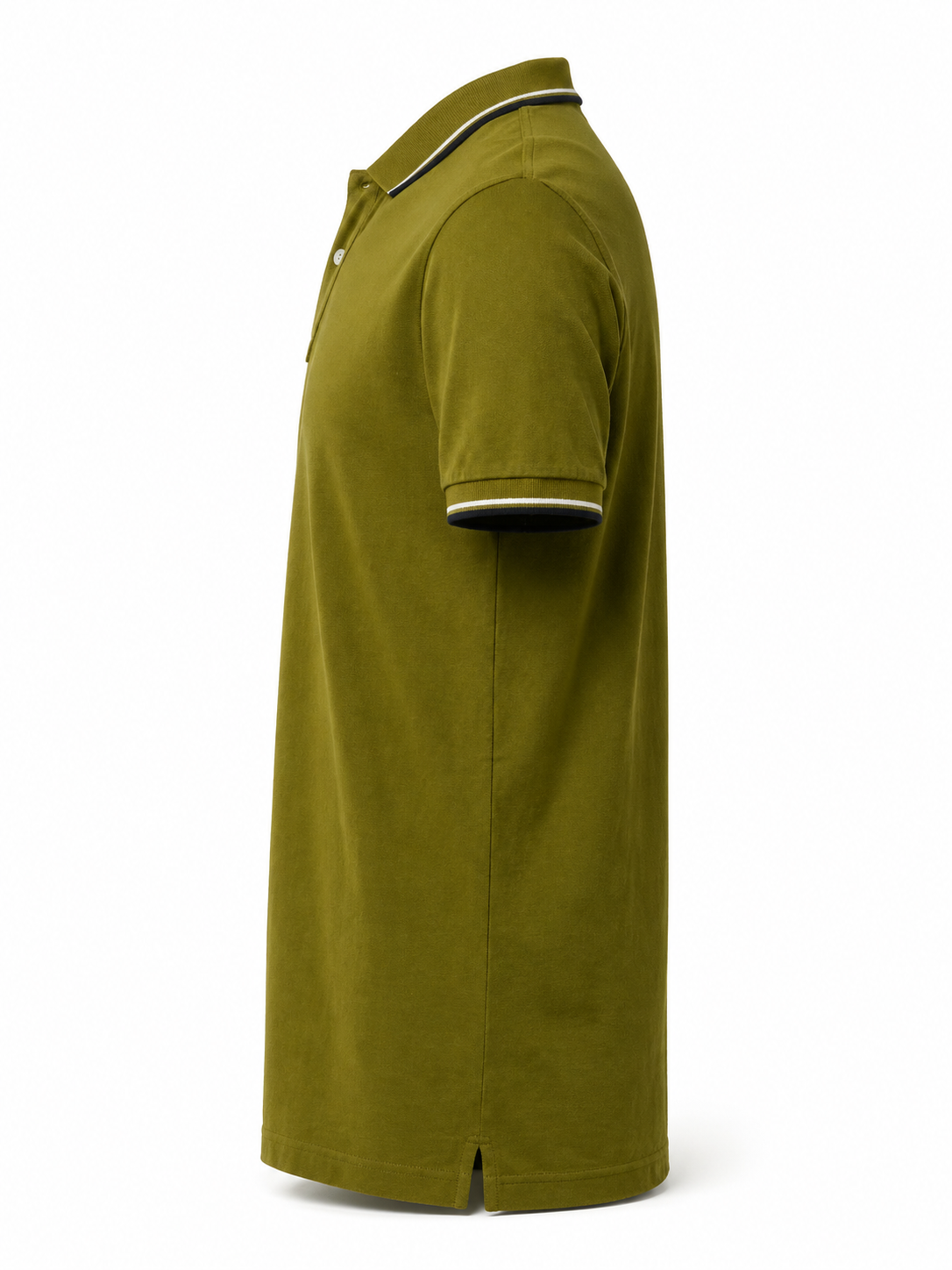 Prada Olive Green Contrast Trim Logo Polo Shirt 