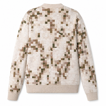 Louis Vuitton Beige Pixelated Damier Script Logo Sweater "Unworn"