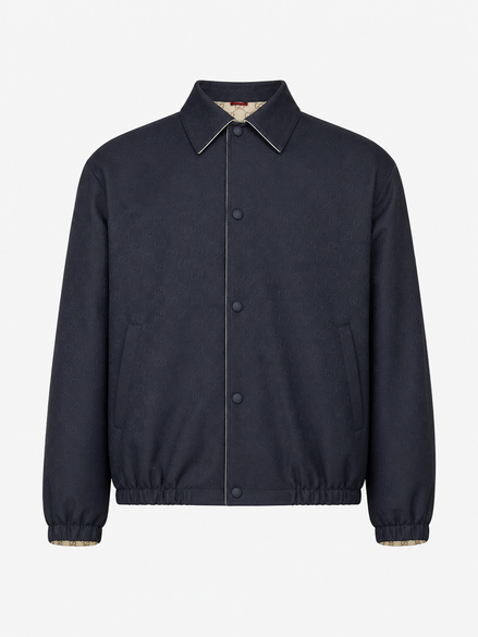 Gucci Navy Blue GG Monogram Reversible Jacket "Unworn"