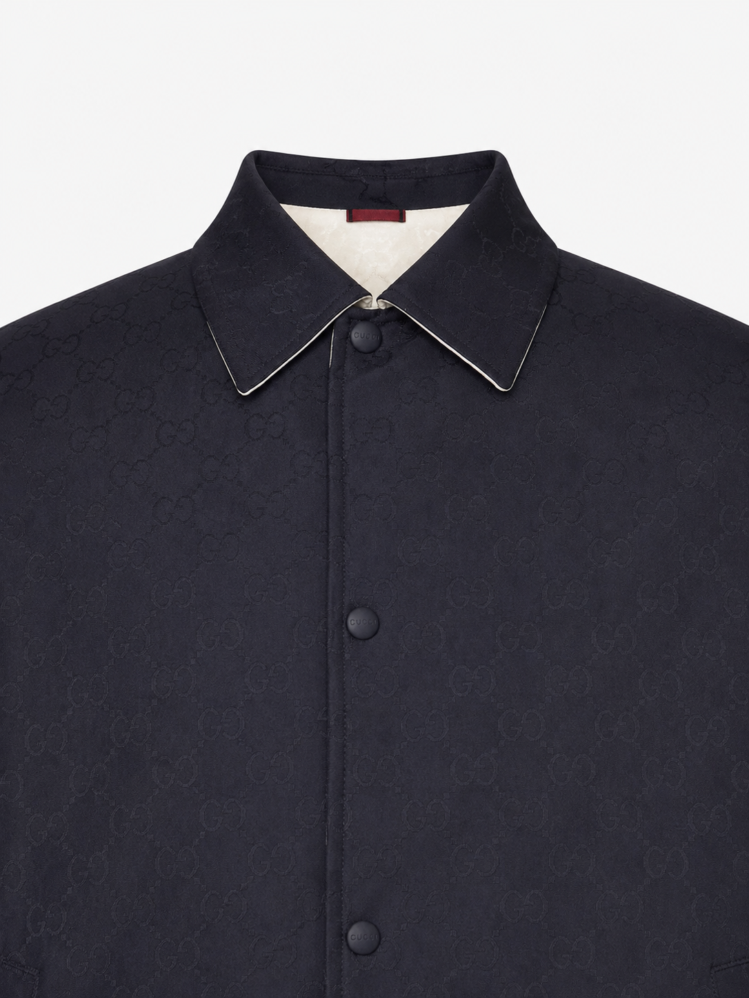 Gucci Navy Blue GG Monogram Reversible Jacket 