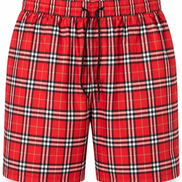 Burberry Red Check Drawcord Swim Shorts 