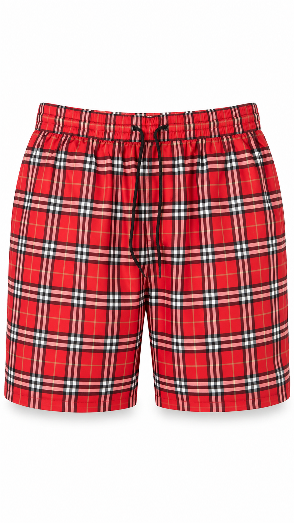 Burberry Red Check Drawcord Swim Shorts 